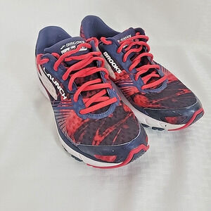 Brooks Launch Women’s Running Shoes Size 8.5 Red White Navy Patterned